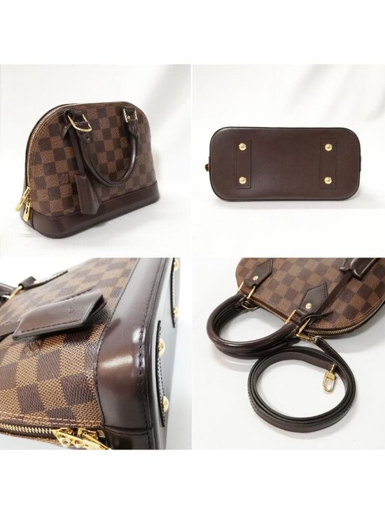 LOUIS VUITTON Alma BB Monogram Canvas Crossbody Bag Brown Louis Vuitton Alma BB 2-Way Shoulder Bag Brown